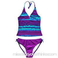FREEBILY Girls Kids Mambo Tie-Dye Swimsuit Swimwear Beachwear Bathing Suits Purple B07F6ZNZX4